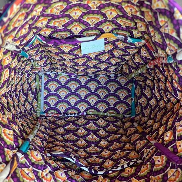 VERA BRADLEY Shoulder Bag Tote Plum Crazy Medium - Picture 8 of 9